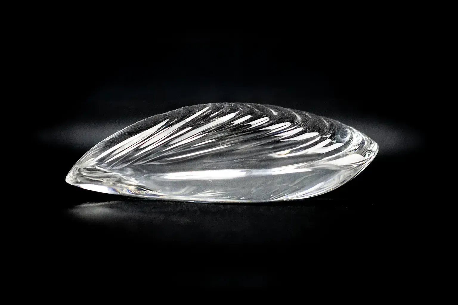Baccarat Crystal Presse-papier, Mosselpatroon, Geblazen en Geslepen Sculptuur photo 120.0