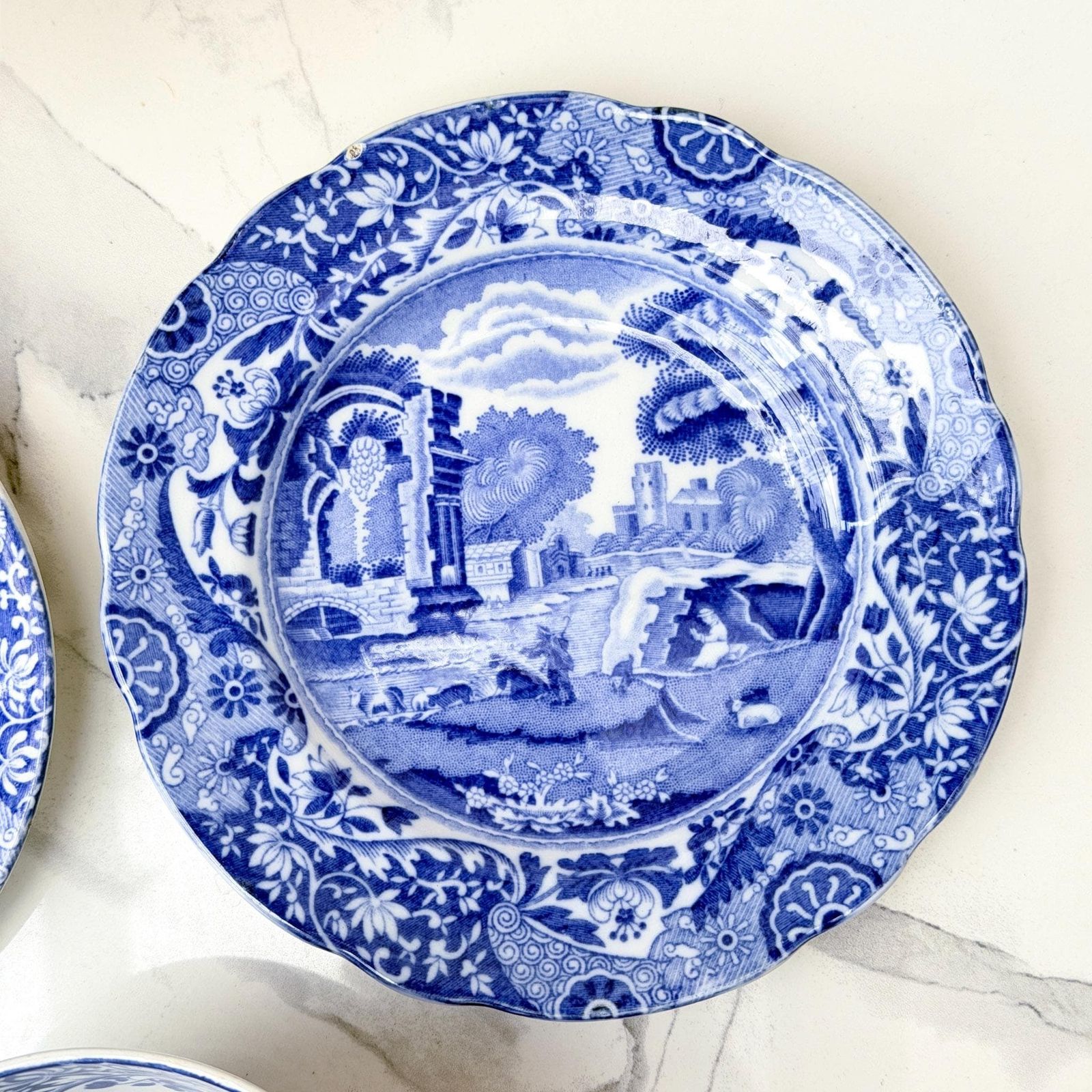 Woonaccessoires Copeland Spode Blue Italian 7 Piece Set Transferware 1891 1999 photo