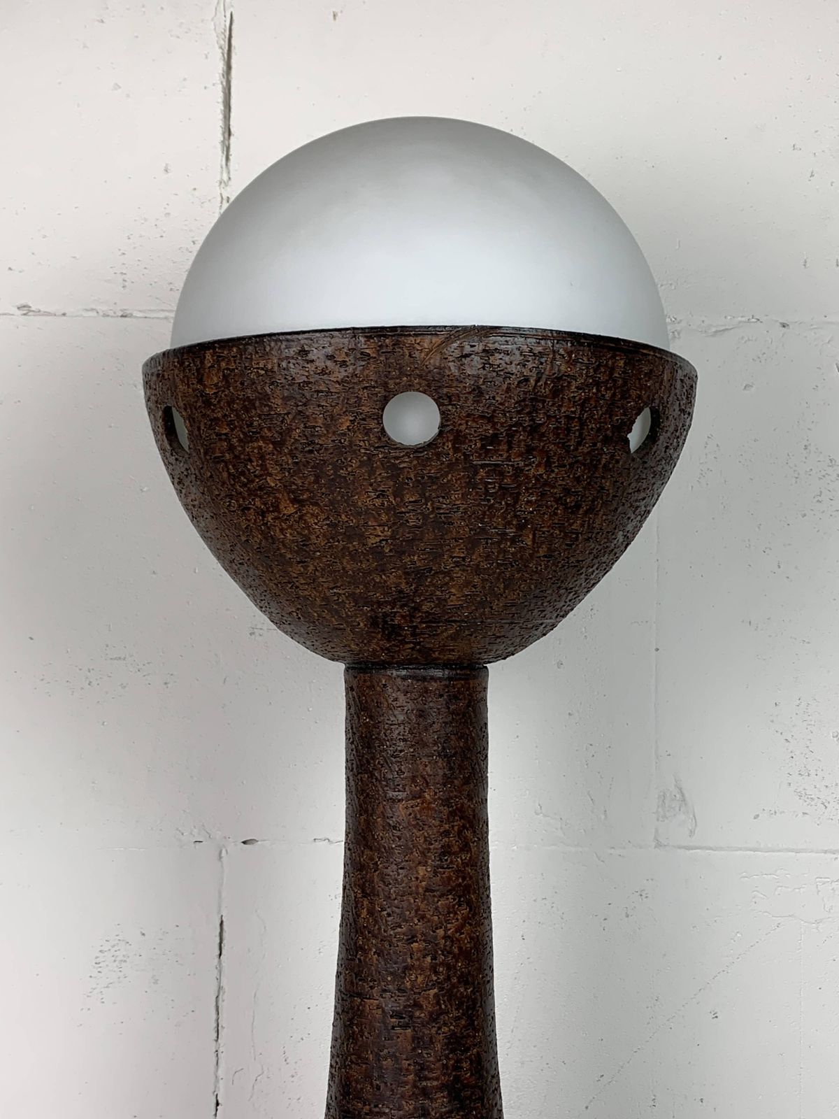 Midcentury Brutalist Dutch Ceramic Mushroom Floor Lamp, 1960s photo vinterior