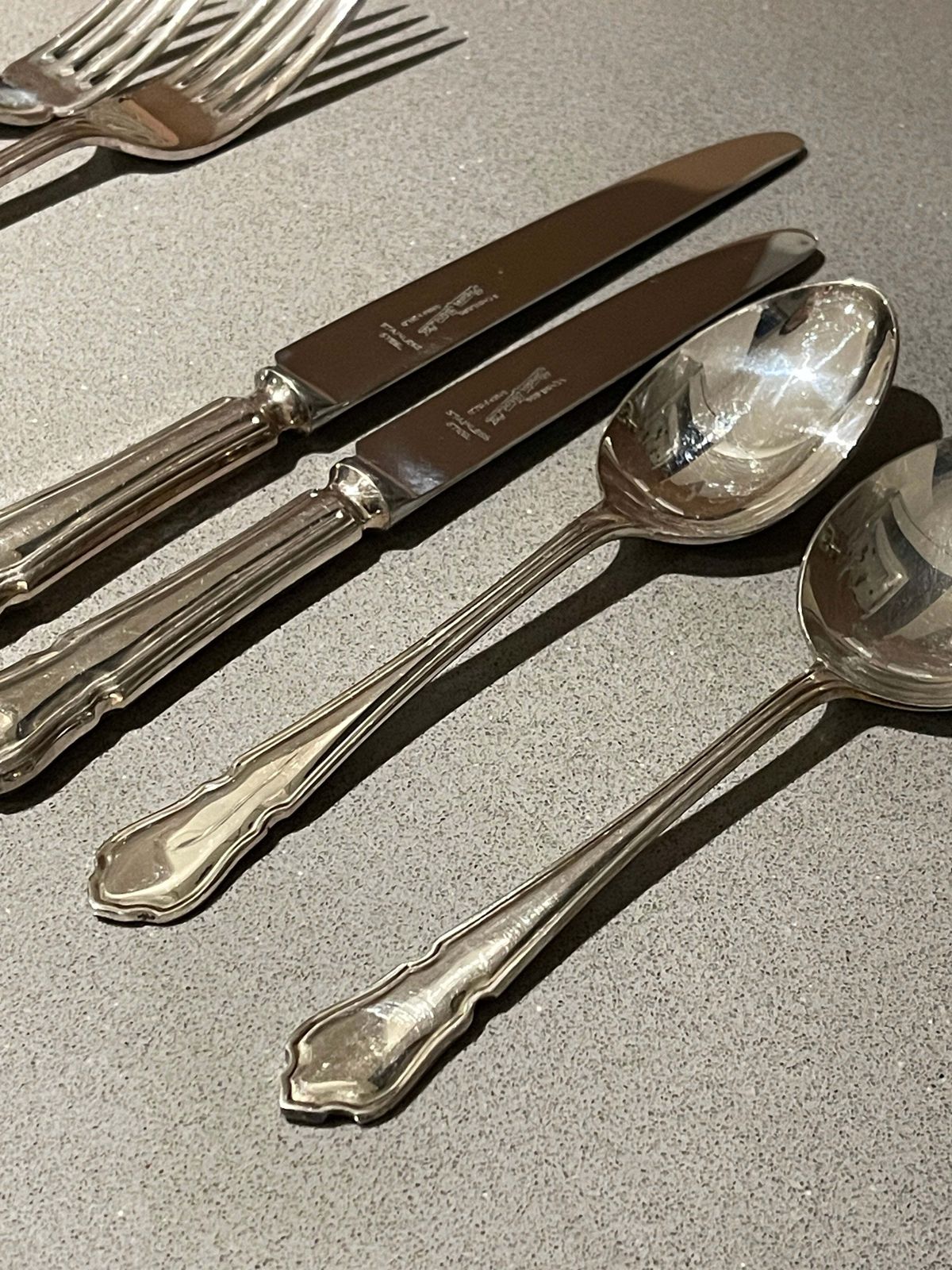 Ménagère Art déco en métal argenté, ensemble de 37 pièces, Angleterre, d'époque photo 290.0