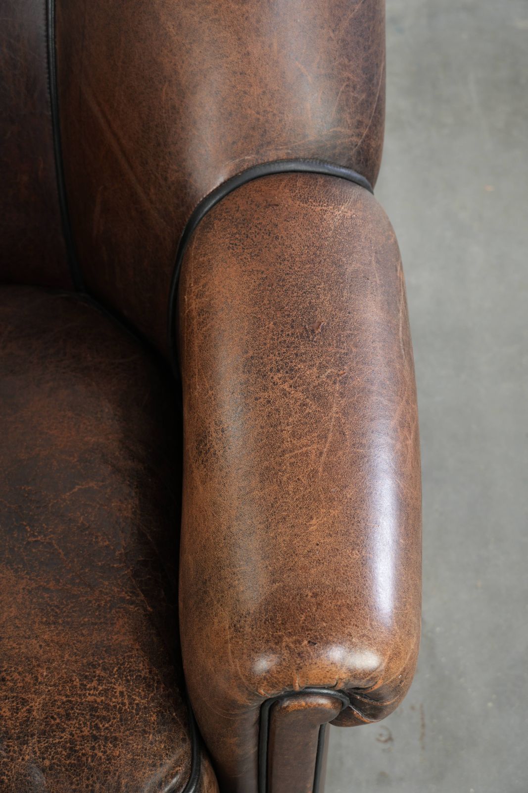Characterful And Comfortable Vintage Sheepskin Armchair With A Unique Design And A Timeless Look photo vintage