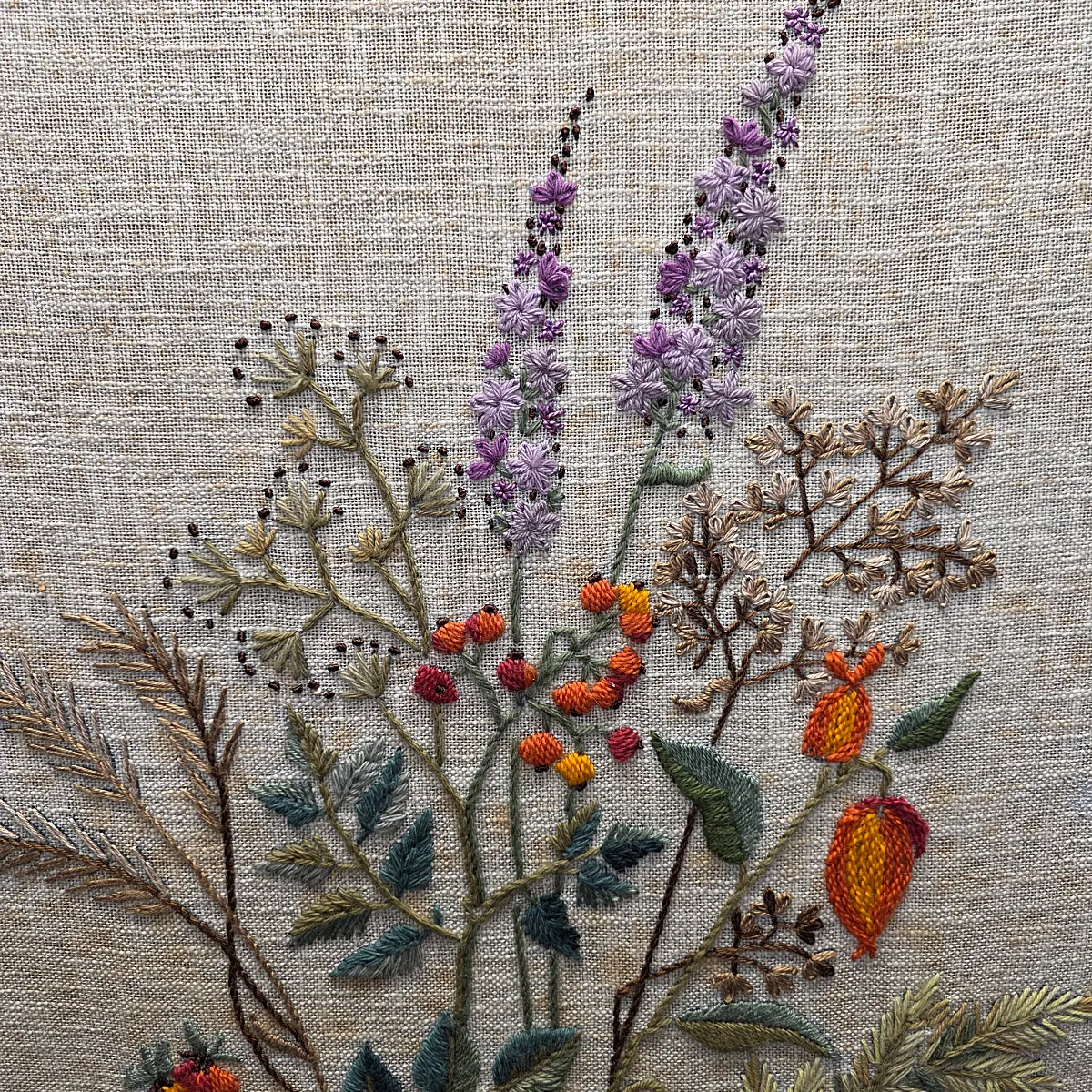 Vintage Hand Embroidery With Still Life, 1960/70s photo for sale