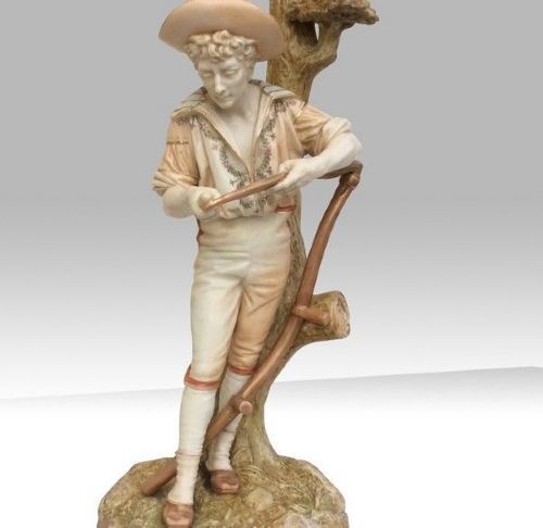 Pair Of Antique Royal Worcester Candelabra Signed By James Hadley photo for sale