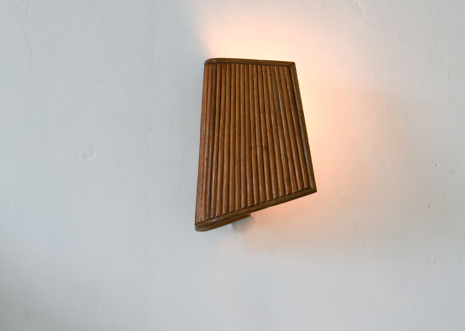 A Pair Of Pencil Reed Rattan Wall Sconce Lamp, Mid Century Modern photo furniture