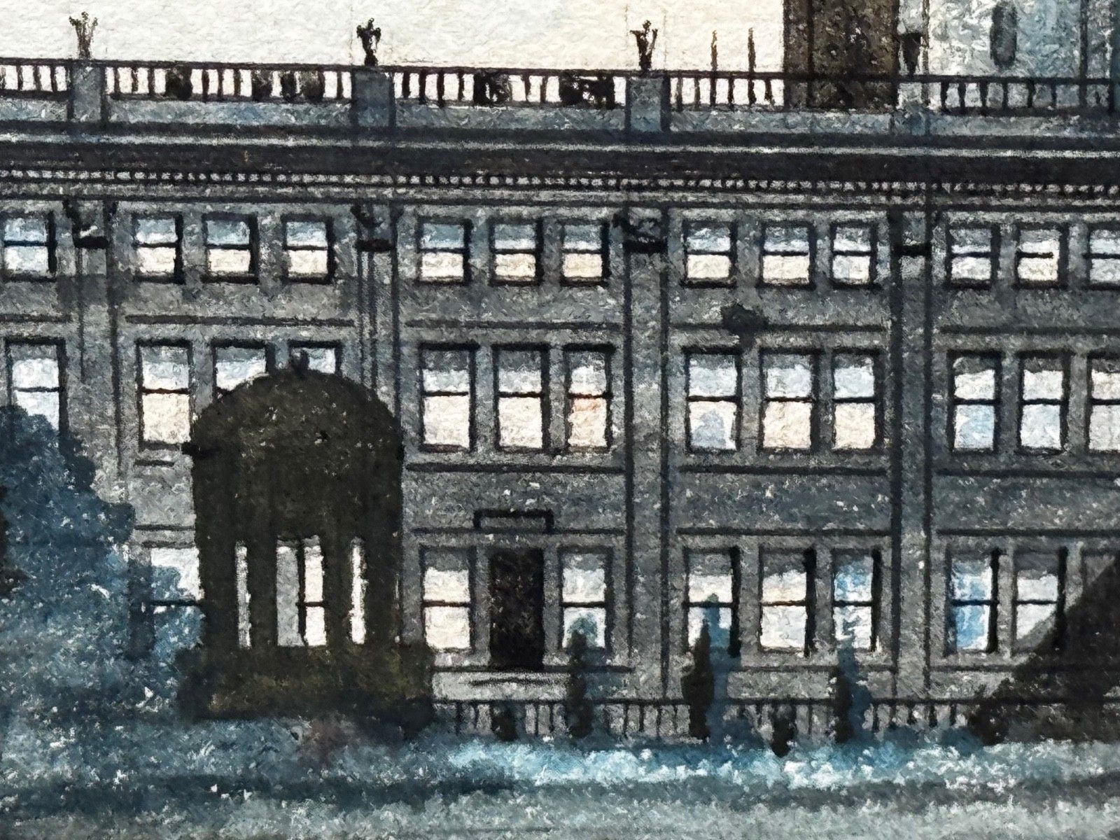 photo buy Early 20th Century Painting Trentham Hall  Seat Of The Duke Of Sutherland C1912 By Edward John Bishop Evans