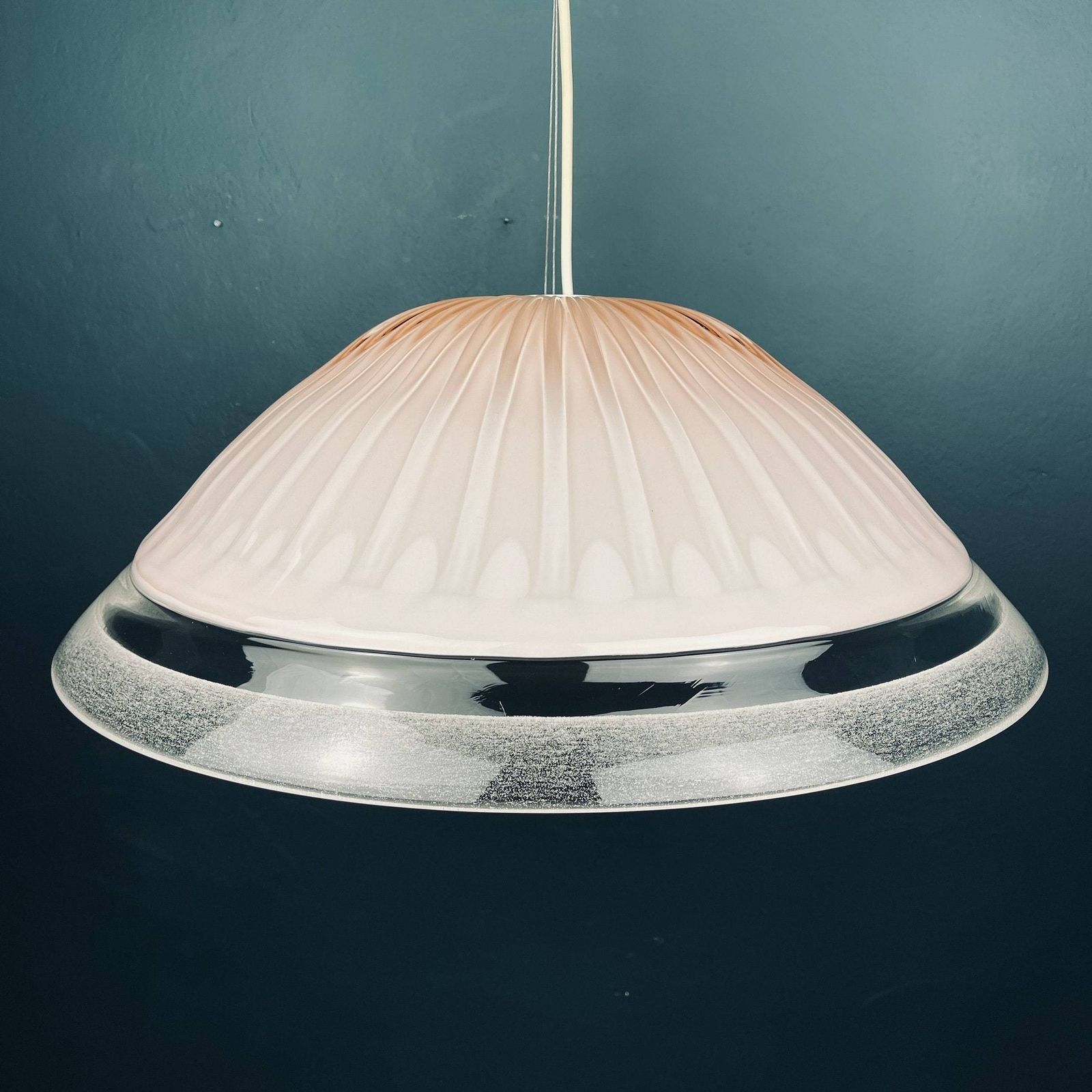 Vintage Large Pink Murano Glass Chandelier Italy 1970s Mid Century Murano Pendant Lamp photo Lighting