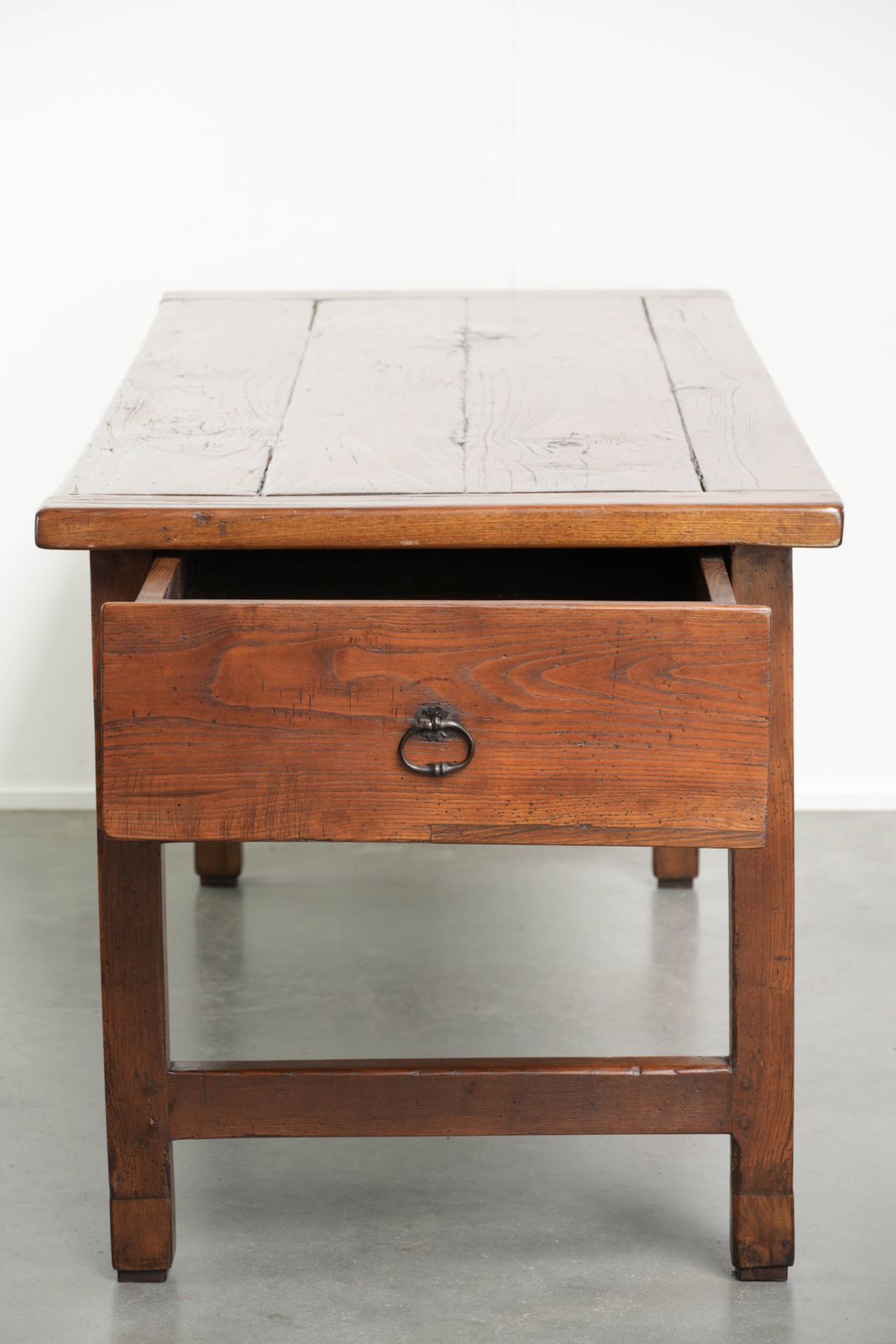 Beautiful Antique French Farmers Oak Dining Table For 4 To 6 People From The 18th Century photo vinterior
