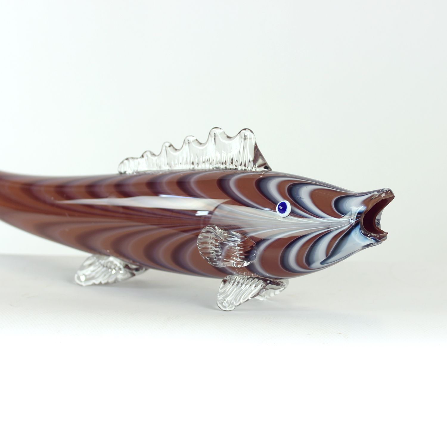 Large Hand Blown Art Glass Fish, Czechoslovakia, 1960s photo 425.0
