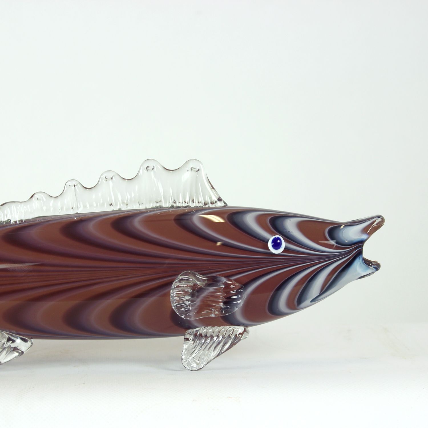 Large Hand Blown Art Glass Fish, Czechoslovakia, 1960s photo vintage