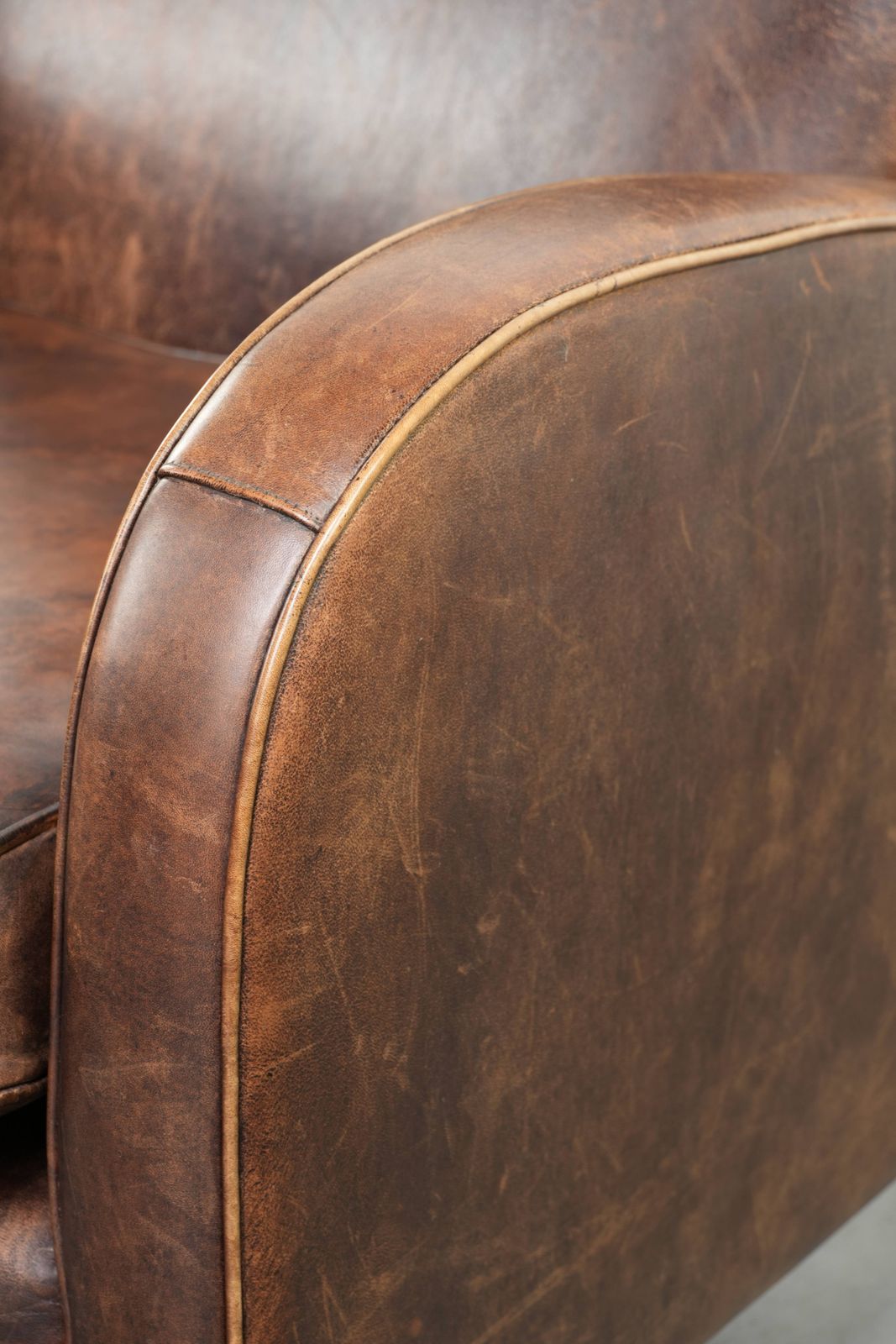 Furniture Fine Sheepskin Leather Armchair With A Beautiful Timeless Design And Gorgeous Warm Colors photo