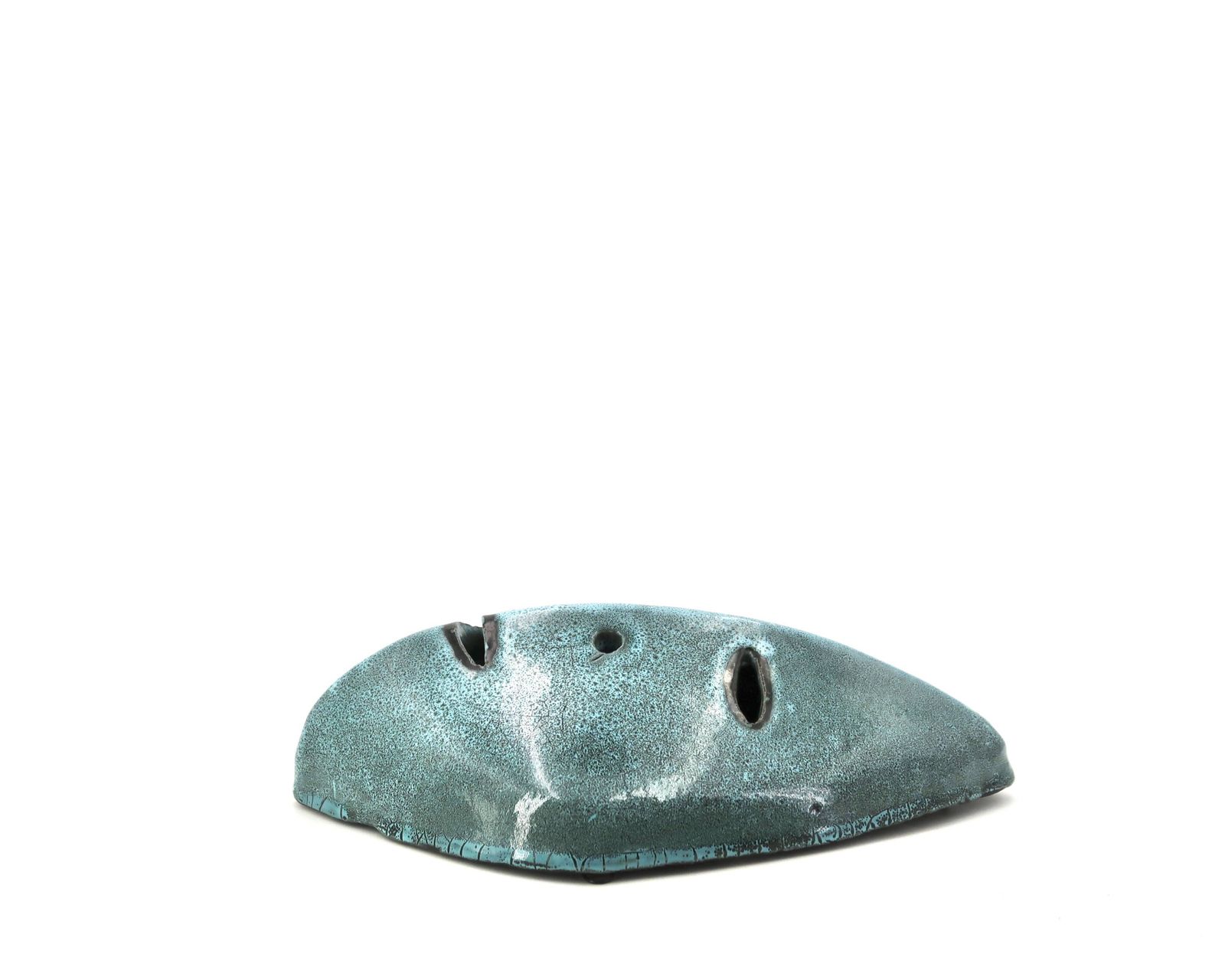 Accolay Mask In Turquoise Blue Ceramic, 1960s. photo for sale