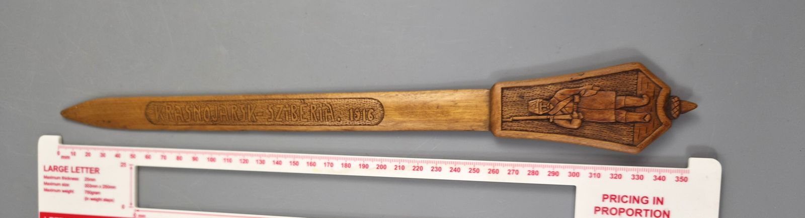 photo for sale Wwi Hongaarse Pow Loopgraafkunst Gesneden Houten Briefopener, Krasnojarsk Siberië 1916