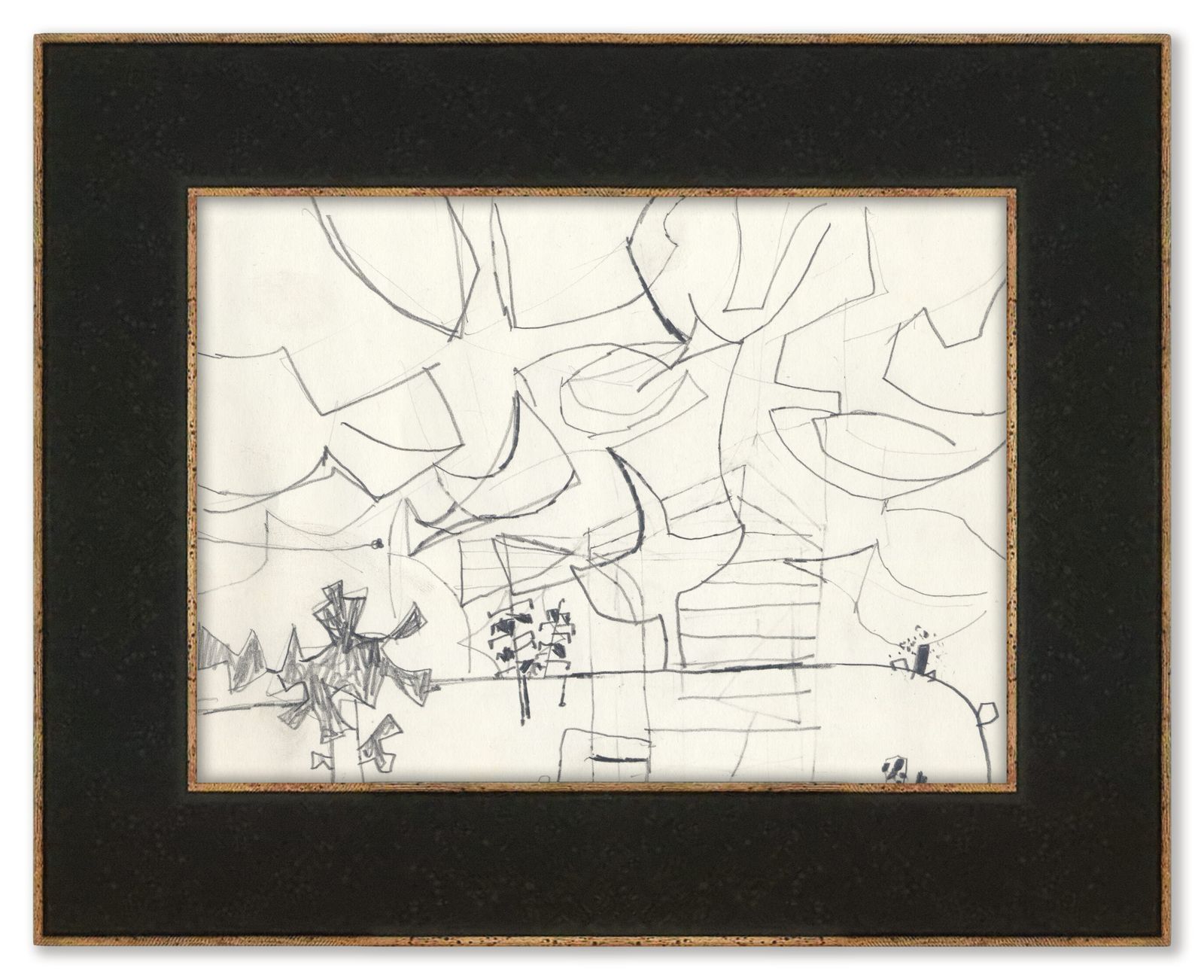 Wonderful Modernist Abstract Landscape Sketch, Henry Cliffe, 1977