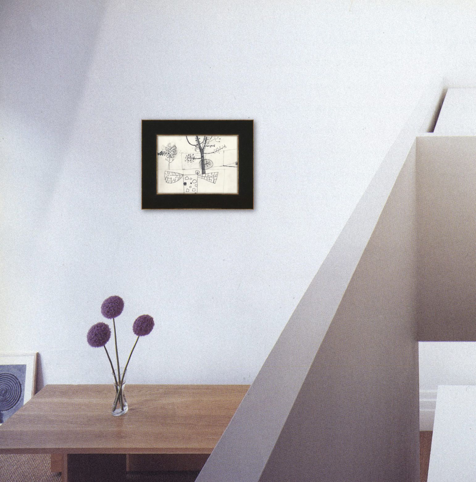 Ingelijste potloodstudie, Henry Cliffe, 1977 photo Kunst