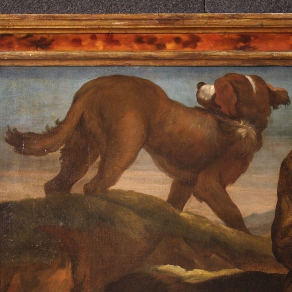 Great 17th Century Lombard Painting, The Shepherd With His Dogs photo 5700.0