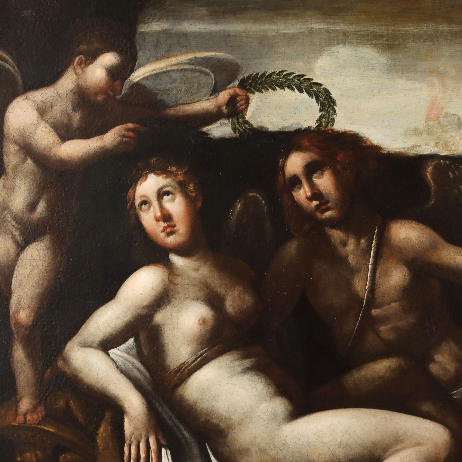 Peinture Amour et Psyché, huile sur toile, Italie, XVIIIe siècle photo for sale