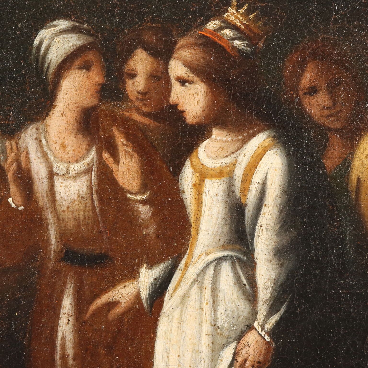Tableau d'époque, XVIIe-XVIIIe siècle, Moïse sauvé des eaux, huile sur toile photo Art