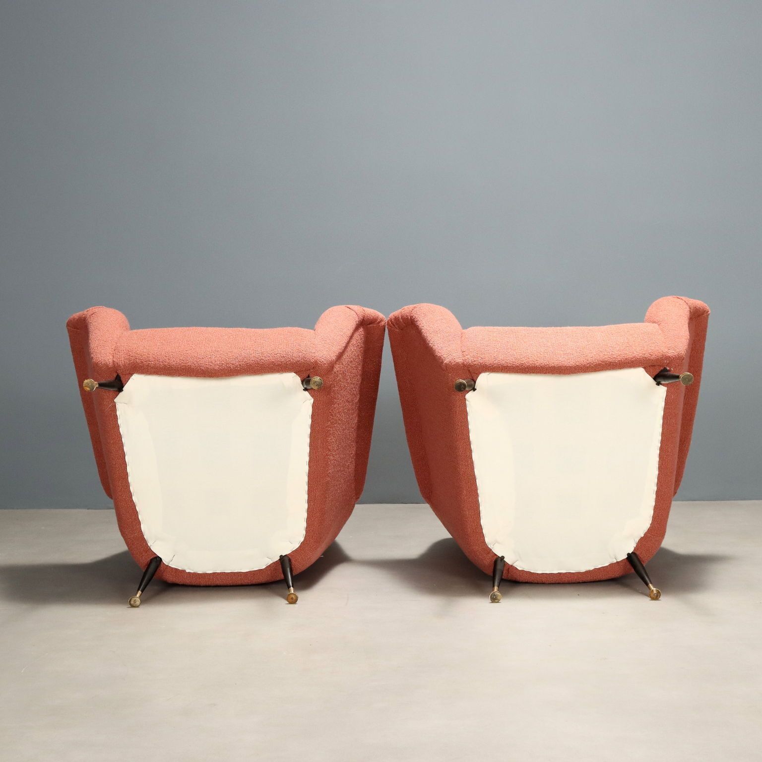 photo furniture Fauteuils vintage en velours et métal, Italie, années 1950-1960