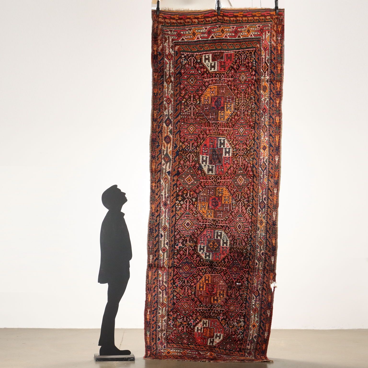 Antiek Kazak tapijt wol zware knoop Turkije 149 x 55 in photo furniture