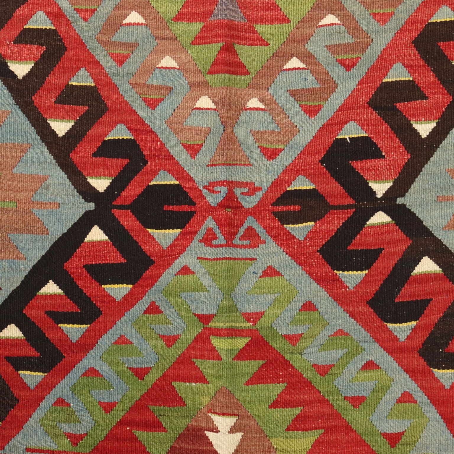 Tapis kilim d'époque en coton et laine, nœud fin, 126 x 63 in photo 680.0