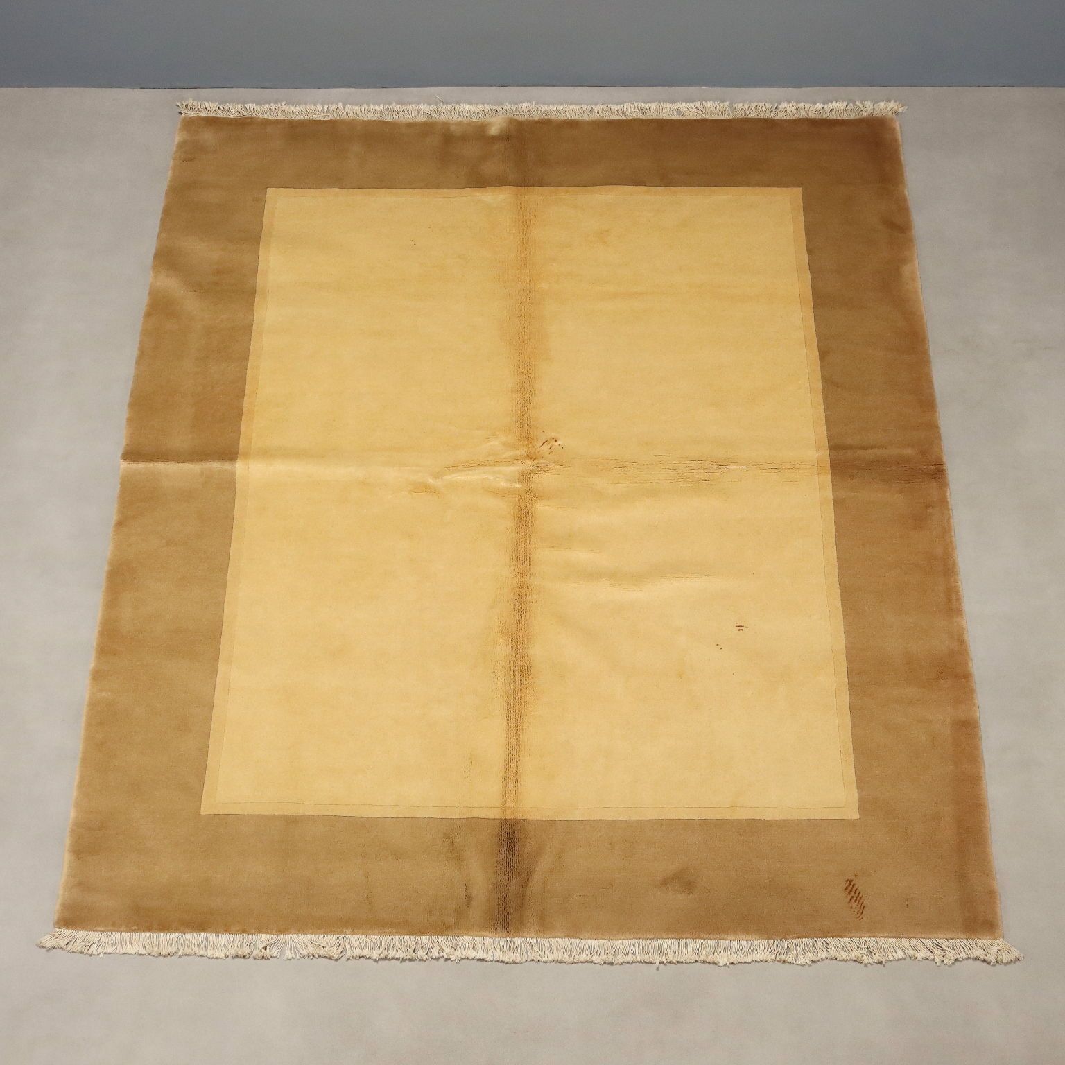 Antiek art deco tapijt katoen wol zware knoop 201 x 160 cm photo for sale