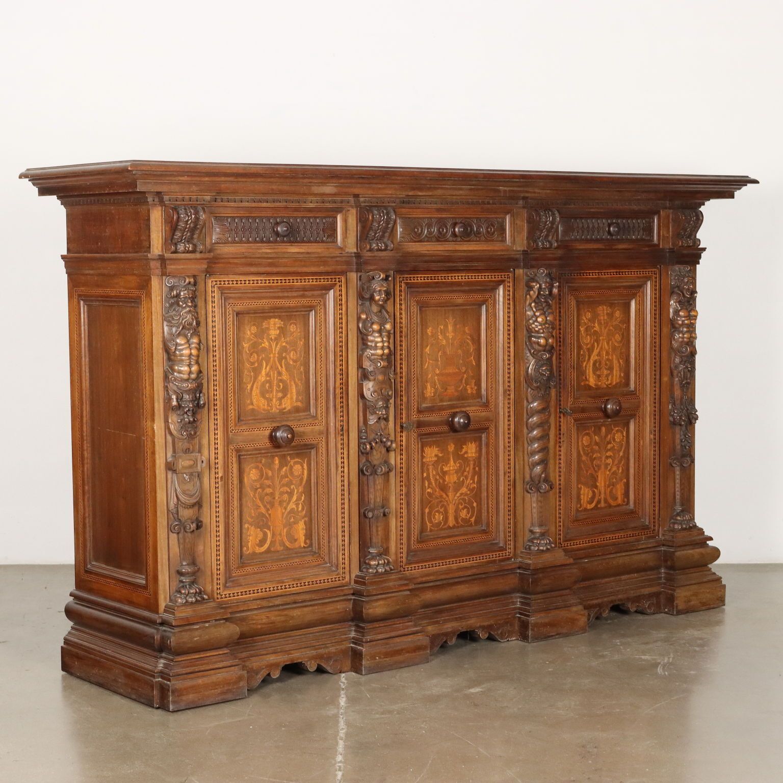 Cupboard Neo Renaissance Style Carved Wood XX Century