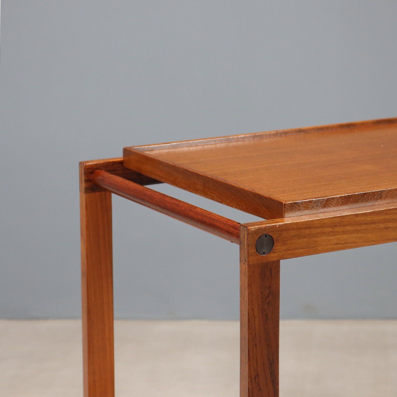 Vintage Kitchen Trolley Teak Double Top Design Italy 1960s photo Furniture