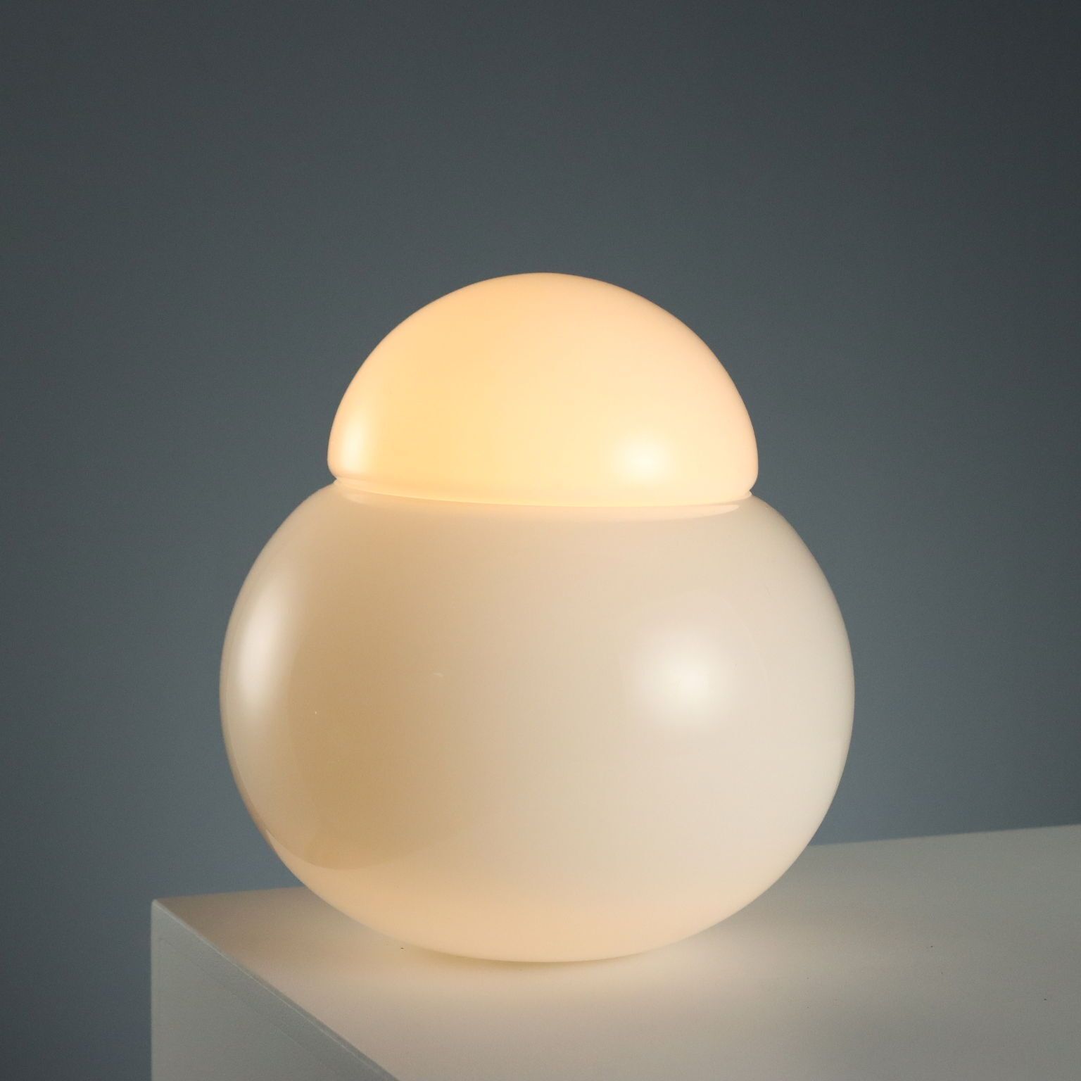 Vintage Lamp Candle Daruma Glass Design Italy 1980s