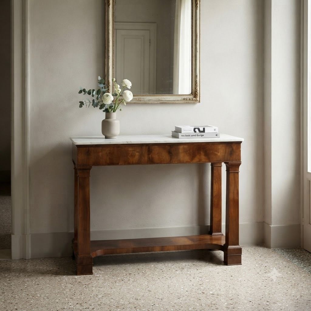 Antieke Empire console populier walnoot veer Italië 19e eeuw photo furniture