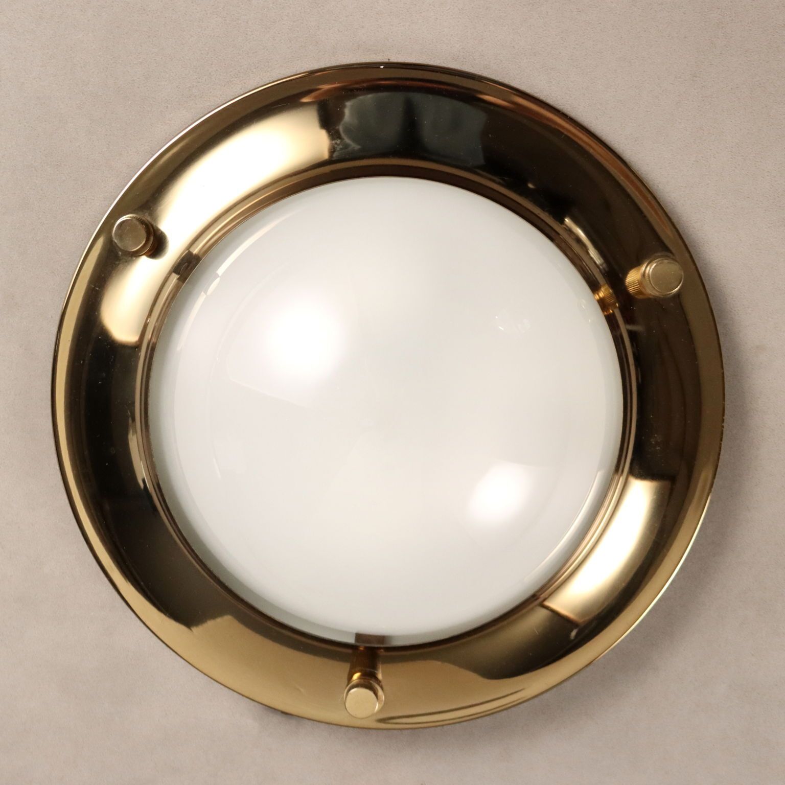 Vintage Wall Lamp Aluminium Brass Glass Design 1970s photo vinterior
