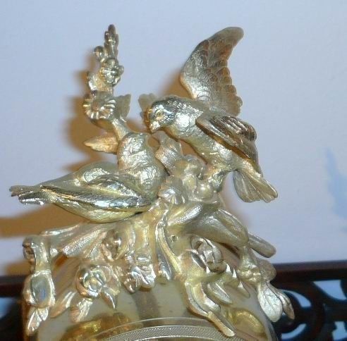 Lovely Little Marble And Ormolu Clock Garniture Of Very Petite Porportions photo for sale