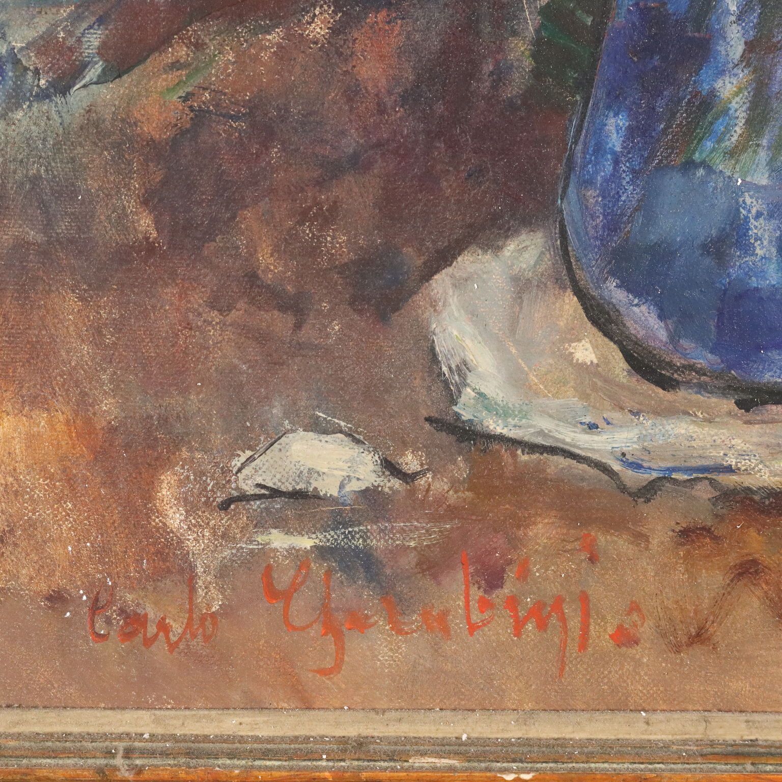 Peinture moderne signée Carlo Cherubini, huile sur toile, XXe siècle photo vinterior