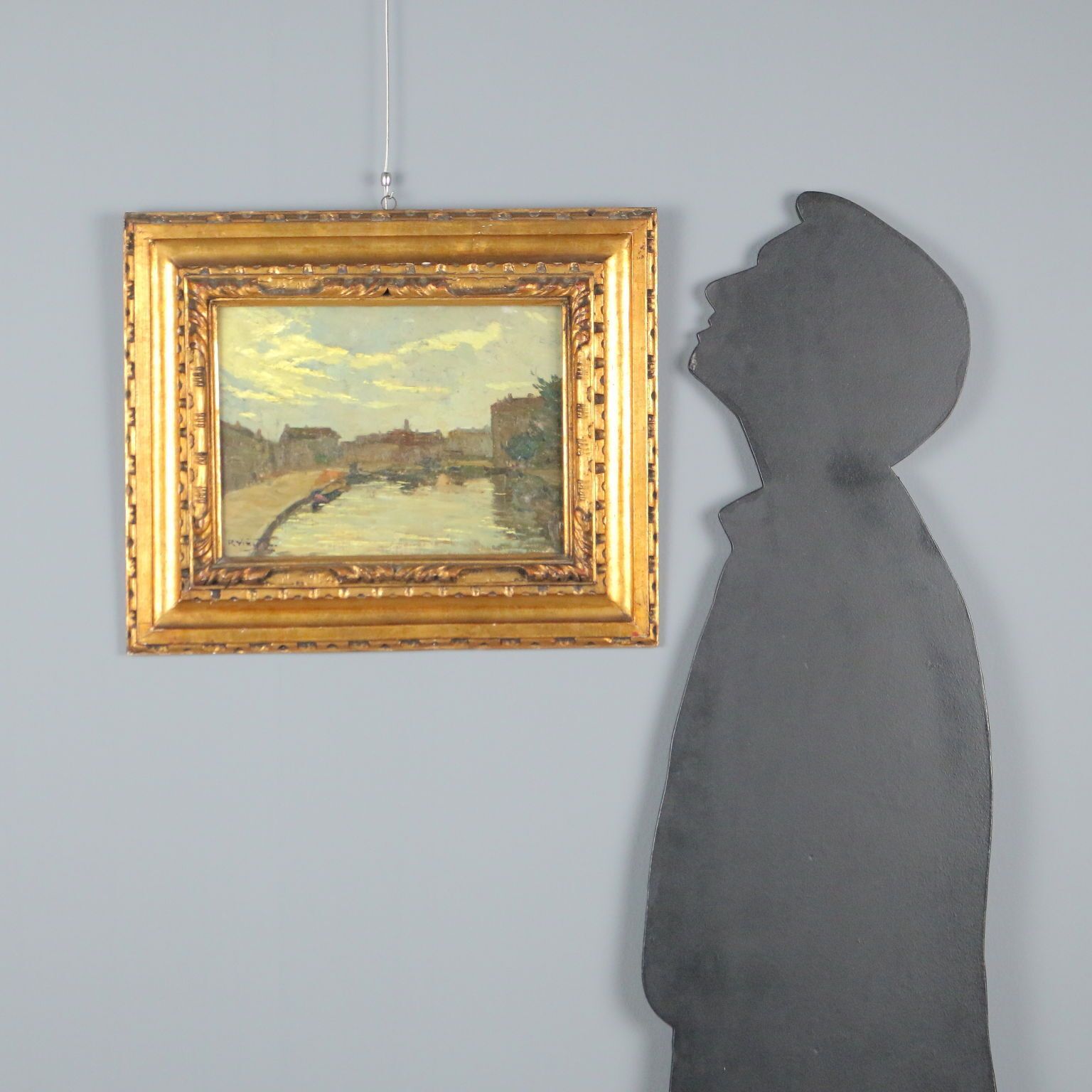 Tableau d'époque signé Riccardo Viriglio, huile sur carton, XXe siècle photo furniture