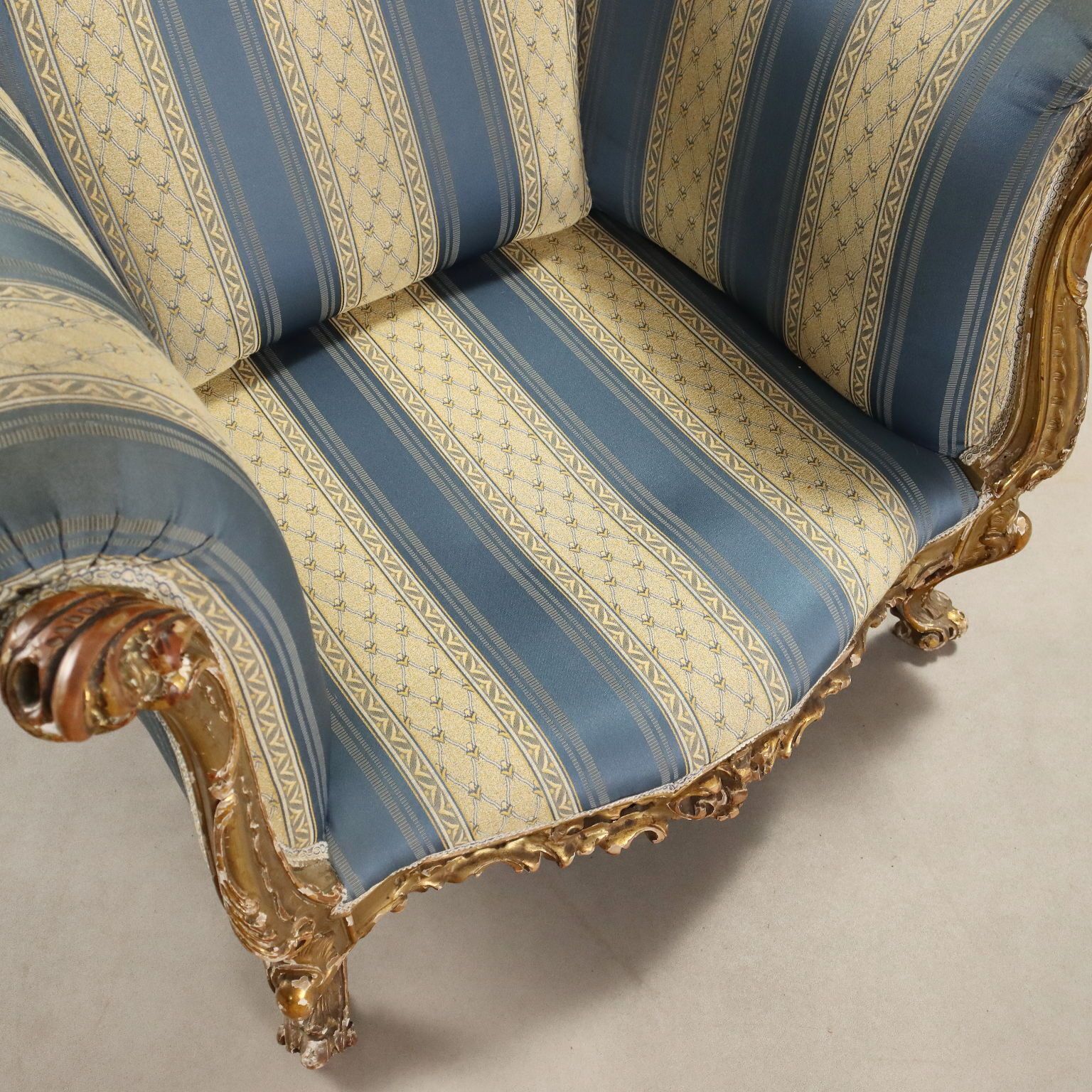 Furniture Antique Armchairs Baroque Style Carved Wood XX Century photo