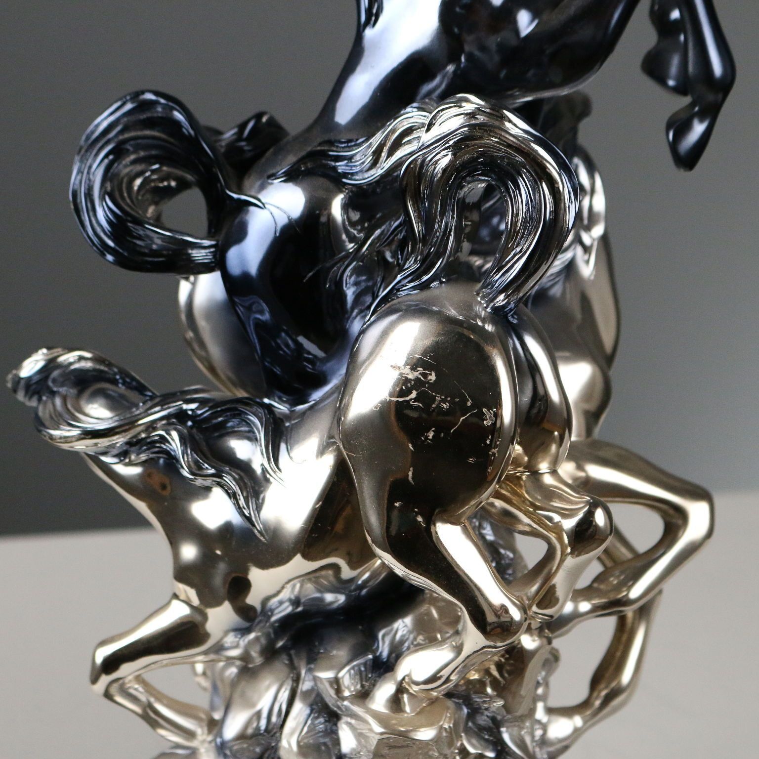 Composition Of Horses Silver Foil Ottaviani Manufacture Italy 1990s photo 250.0
