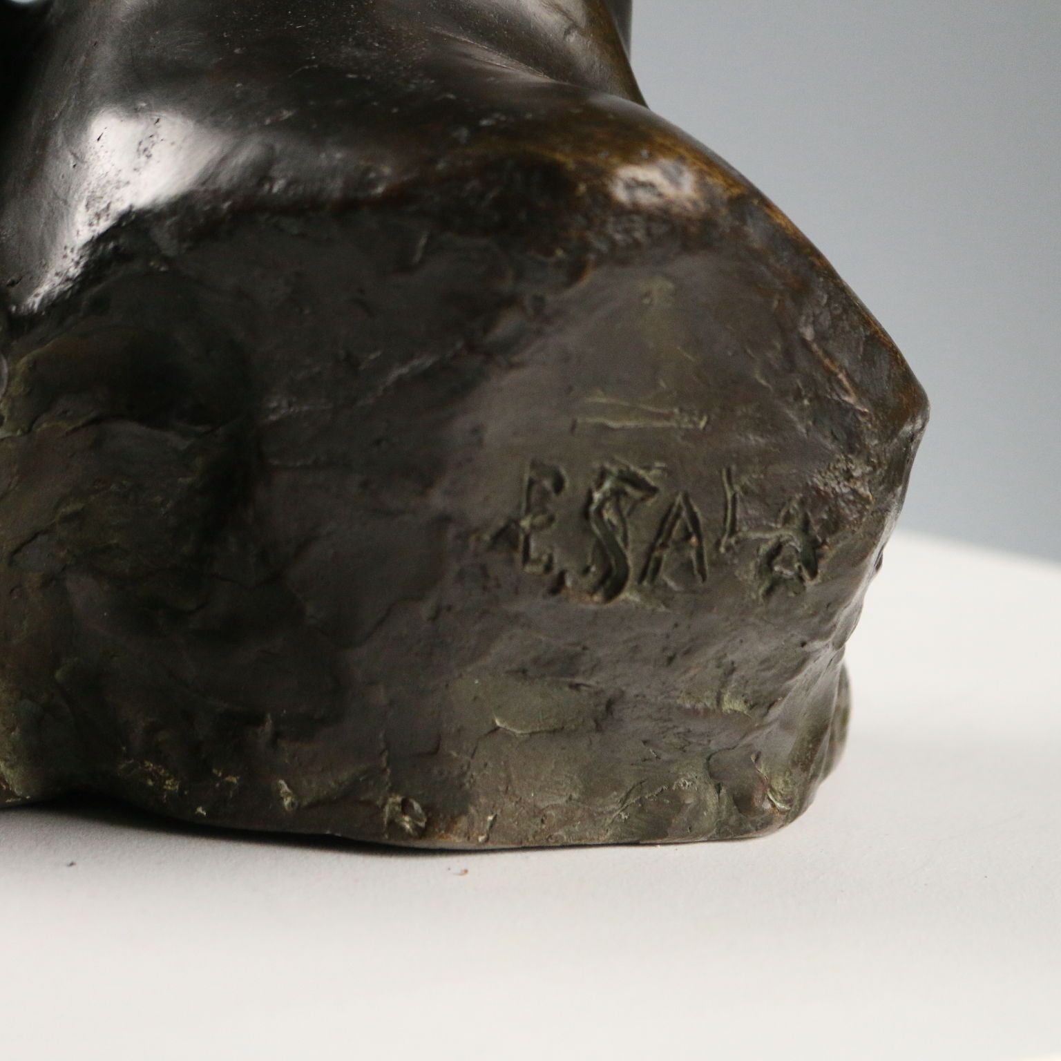Antique Sculpture Young Woman's Face Bronze XIX XX Century photo vinterior