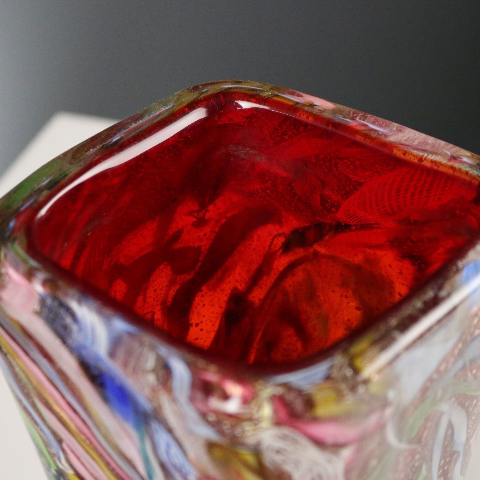 Vase vintage en verre de Murano, manufacture italienne, XXe siècle photo Décoration