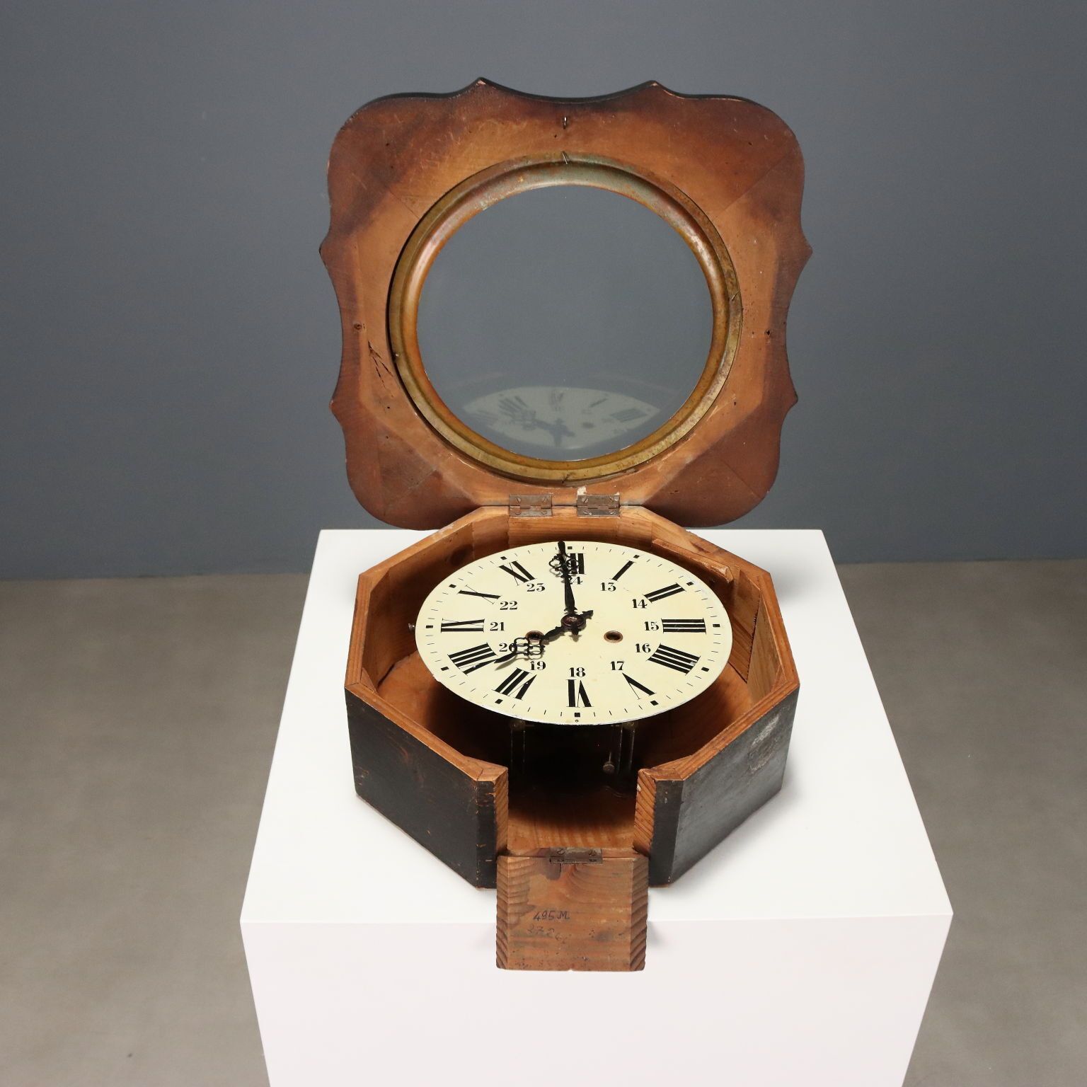 Antique Wall Clock Wood Mother Of Pearl France XIX Century photo Home Decor