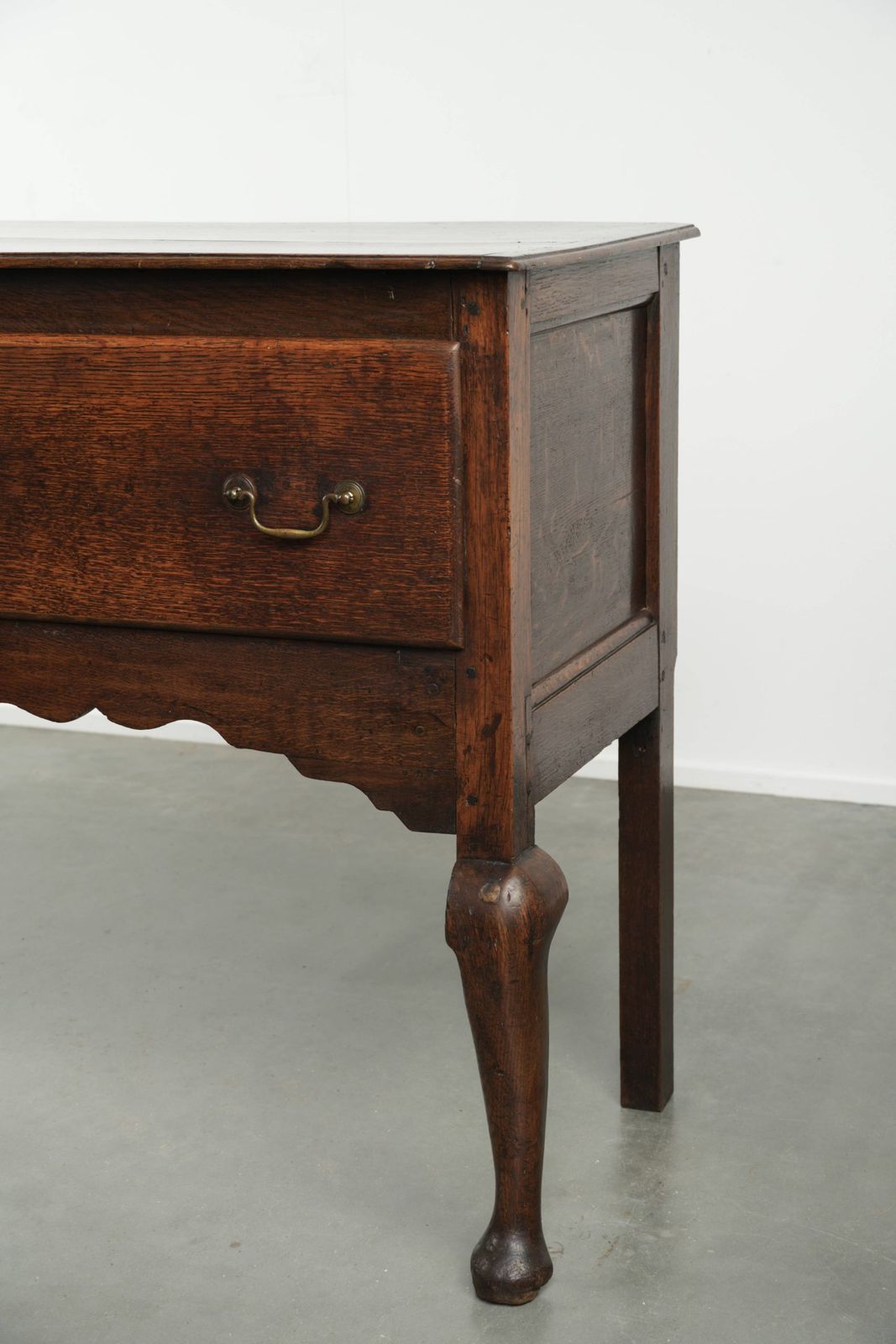 Beautifully Sized Antique 18th Century English Oak Dresser/Sideboard With Brass Handles And Beautiful Colors. photo Furniture