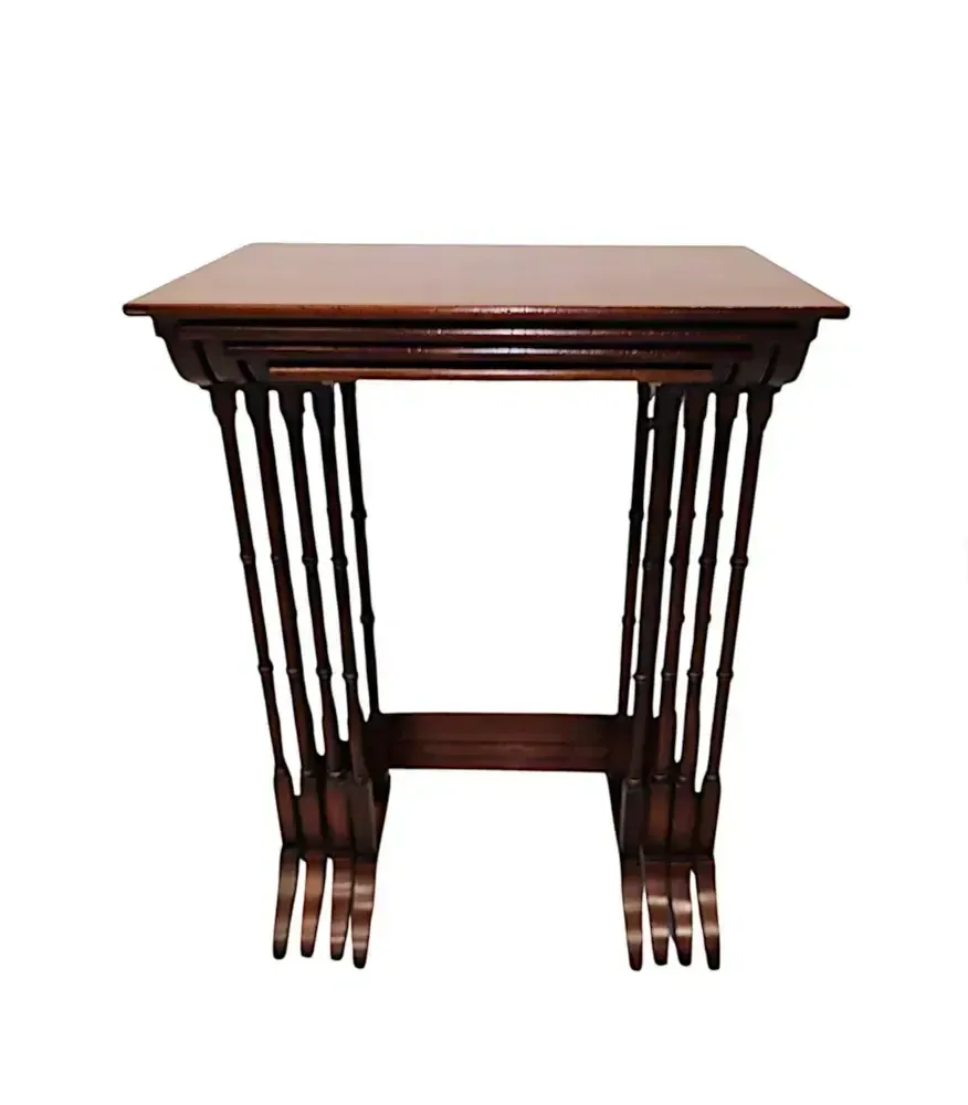 Edwardiaans ingelegd nesttafeltje, set van vier photo furniture