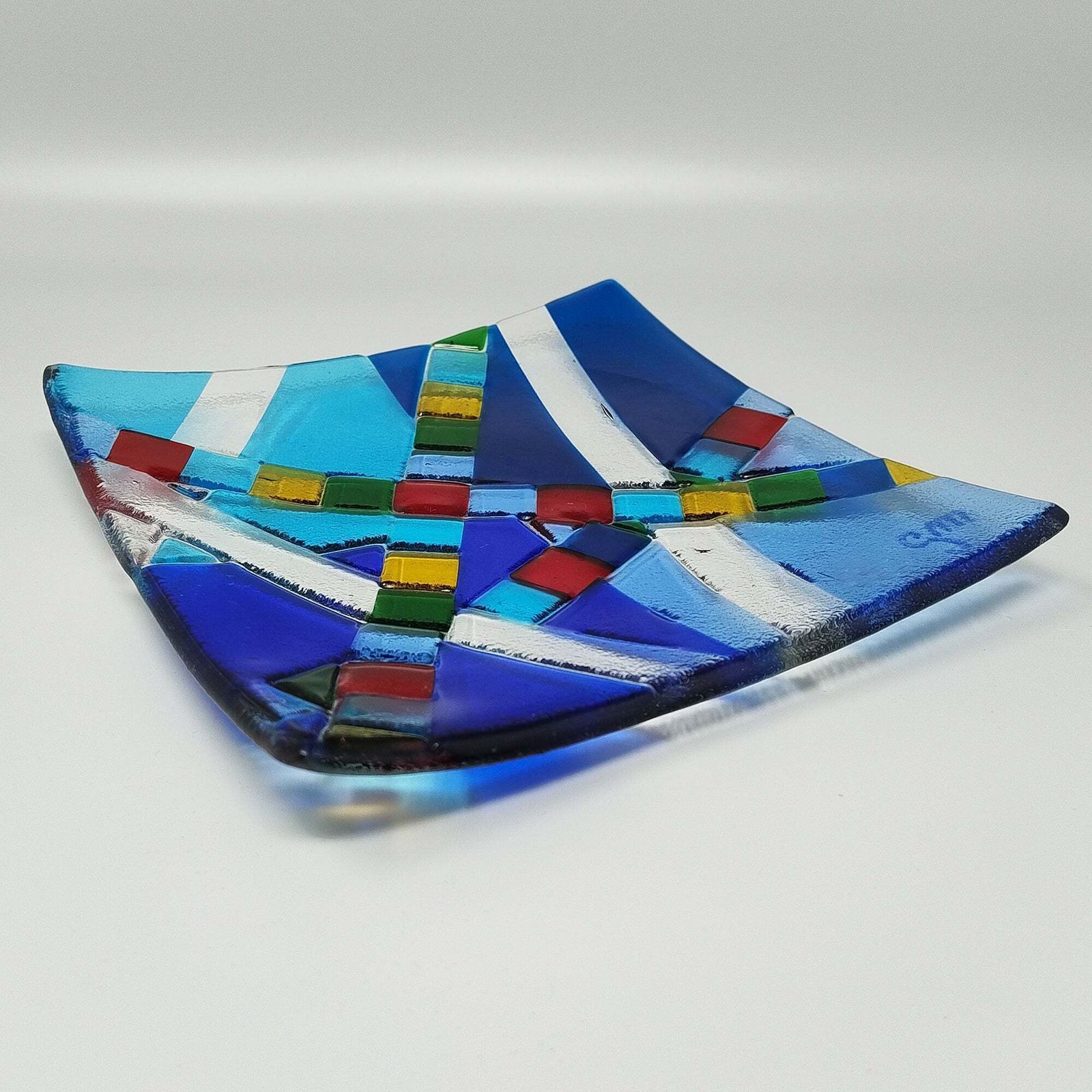 1970s Mid-Century Modern Geometrisch Murano Glas Vide Poche van Albatros, Gesigneerd Gm photo furniture