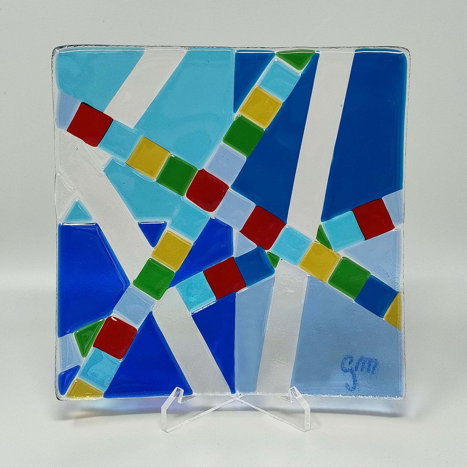 1970s Mid-Century Modern Geometrisch Murano Glas Vide Poche van Albatros, Gesigneerd Gm photo vinterior
