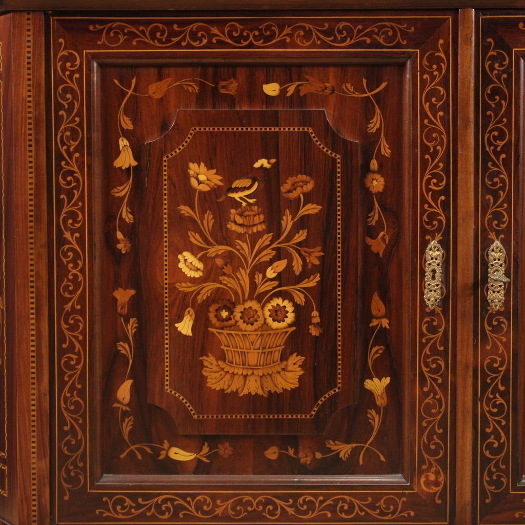 Furniture Elegant 20th Century Inlaid Display Cabinet photo
