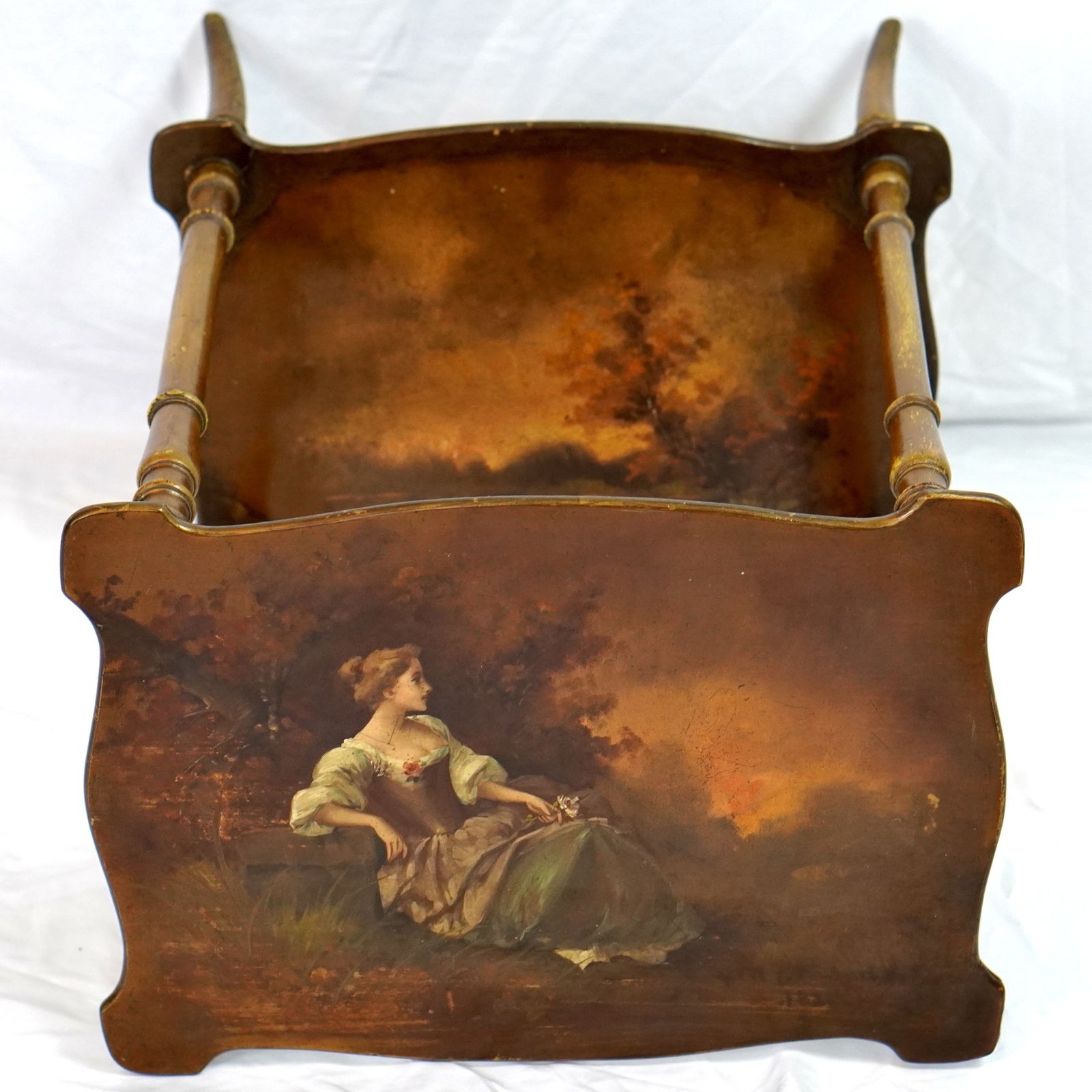 Continental Painted & Gilt Two Tier étagère Side Table photo for sale