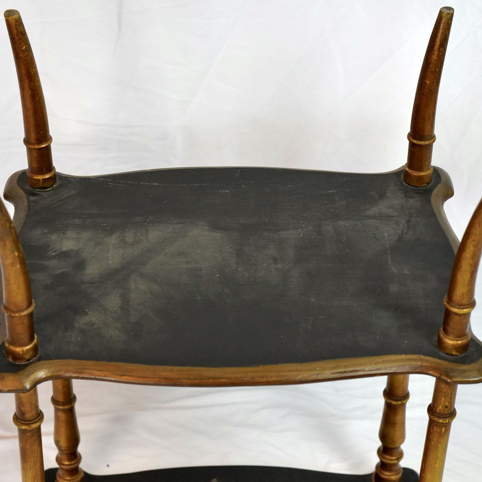 photo for sale Continental Painted & Gilt Two Tier étagère Side Table