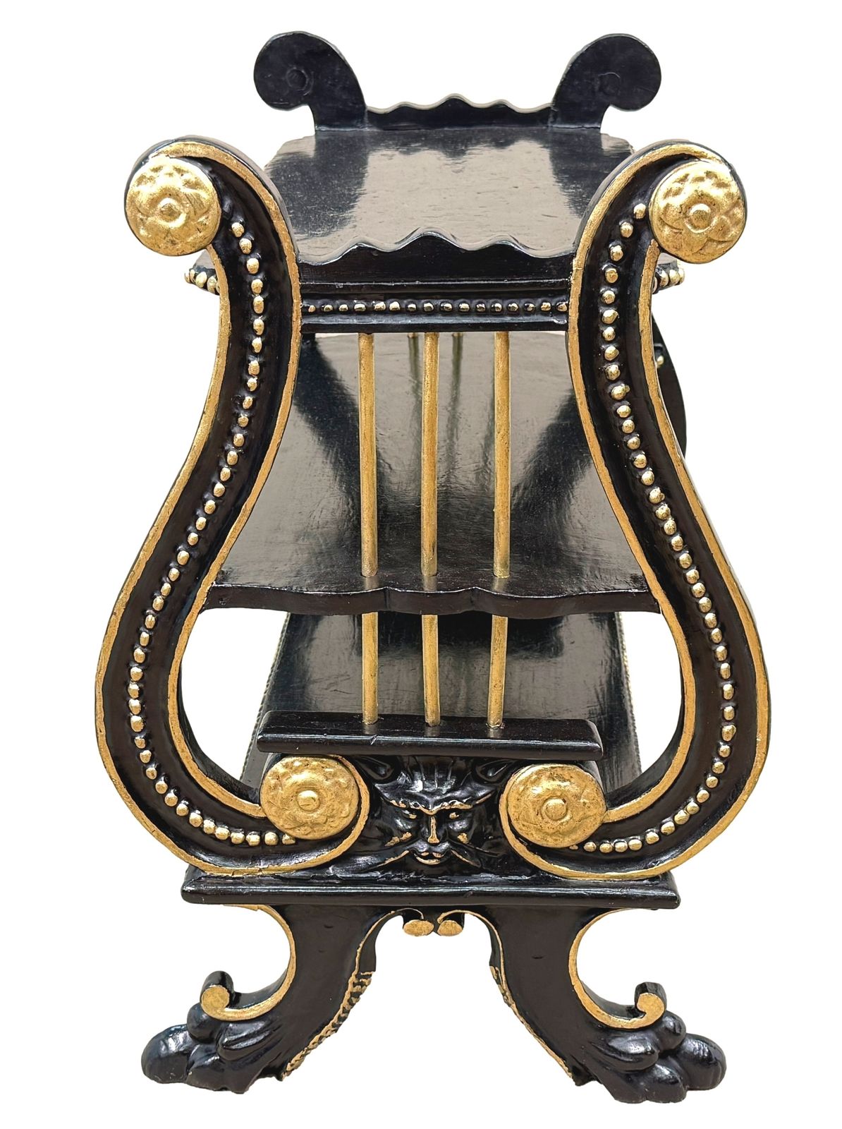 Geëboniseerde étagère met partieel vergulde decoratie, eind 19e eeuw (Engeland, ca. 1880) photo vinterior