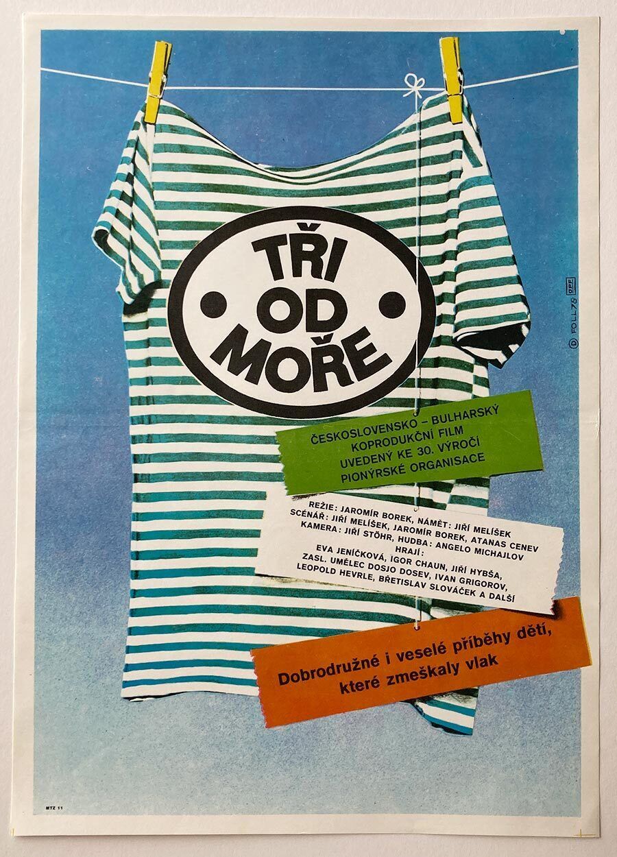Filmaffiche, Three From The Seaside, Dobroslav Foll, 1978, vintage Tsjechisch ontwerp
