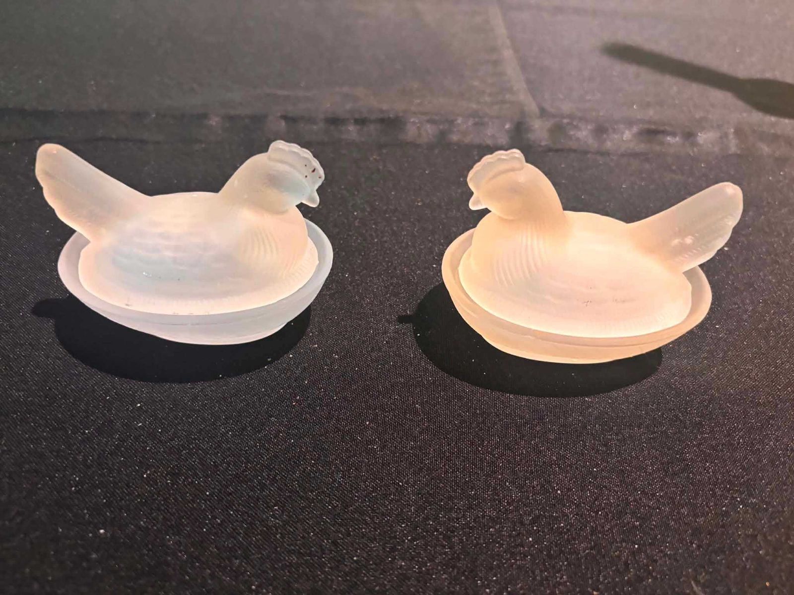 Vintage Frosted Glass Hen On Nest Salt Cellars Set Of 2, Mini Chicken Dishes, Easter Farmhouse Table Decor Vintagechicbruxelles 5 Out Of 5 Stars photo vintage