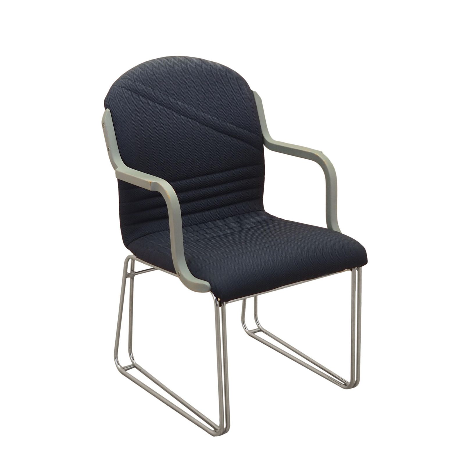 Italian Conference Chair From The 1990s With Blue Upholstery On Cantilever Base