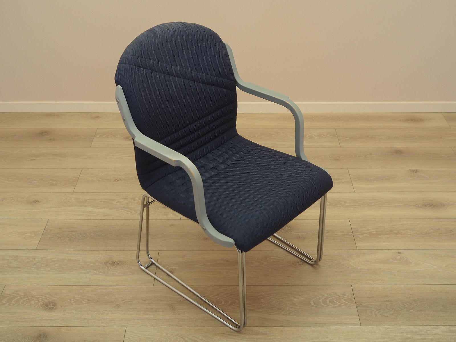 Italian Conference Chair From The 1990s With Blue Upholstery On Cantilever Base photo furniture